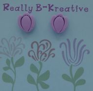 Flower Stud (Tulip) Polymer Clay (Purple)