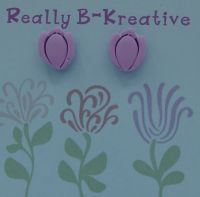 Flower Stud (Tulip) Polymer Clay (Purple)