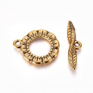 Antique Gold Clasps Leafy Bar