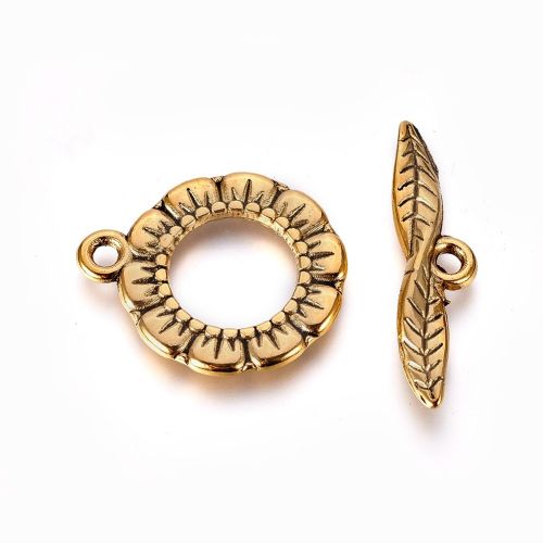Antique Gold Clasps Leafy Bar
