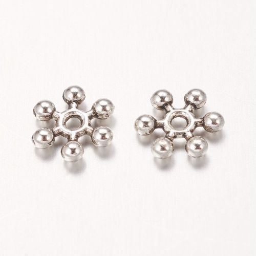 Snowflake Spacers - Antique Silver
