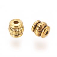 Spacer Beads - Barrel - Gold Antique