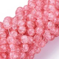 6mm Crackle Glass Bead - salmon