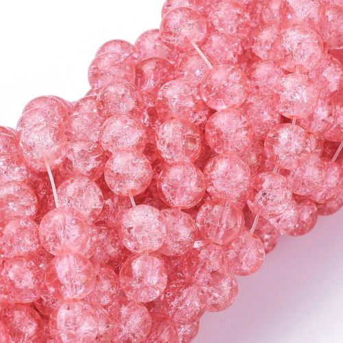 6mm Crackle Glass Bead - salmon