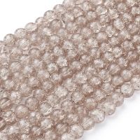 8mm Crackle Glass Bead - Burly Wood