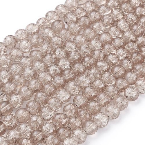 8mm Crackle Glass Bead - Burly Wood