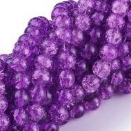 8mm Crackle Glass Bead - Blue Violet