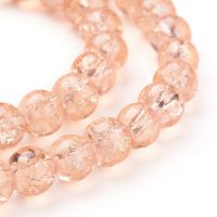 8mm Crackle Glass Bead - Light Salmon