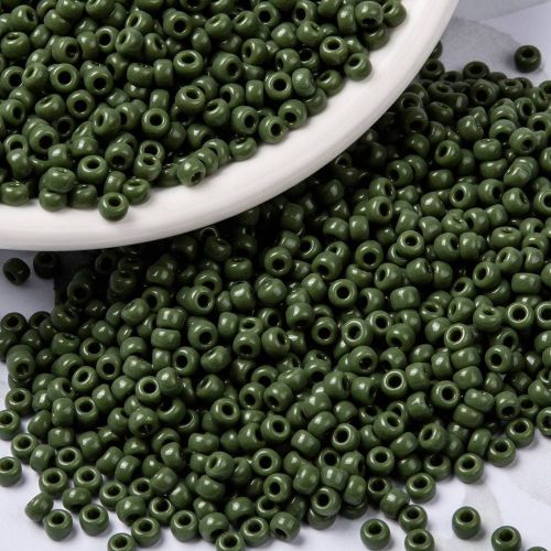 MIYUKI Round Rocailles Beads - 8/0 - Opaque Avocado
