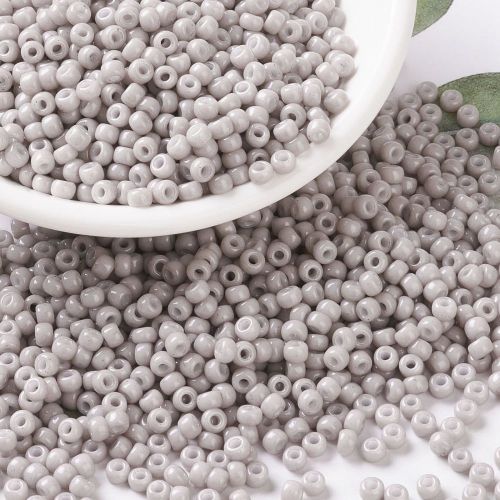 MIYUKI Round Rocailles Beads - 8/0 -Opaque Light Smoke