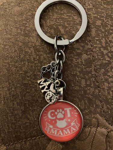 Keychain - Cat Lover Glass Cabochon - Style I