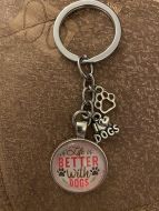 Keychain - Dog Lover Glass Cabochon - Style S